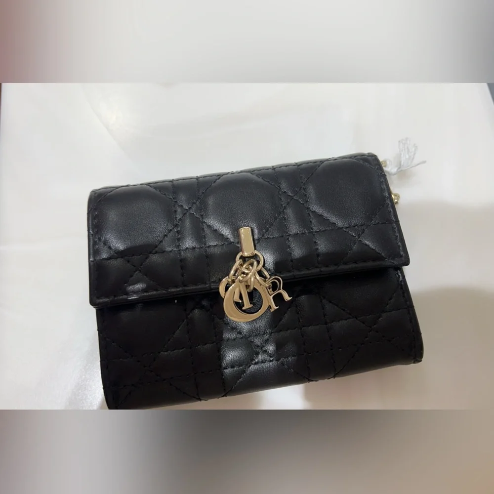 Dior black wallet with chain crossbody